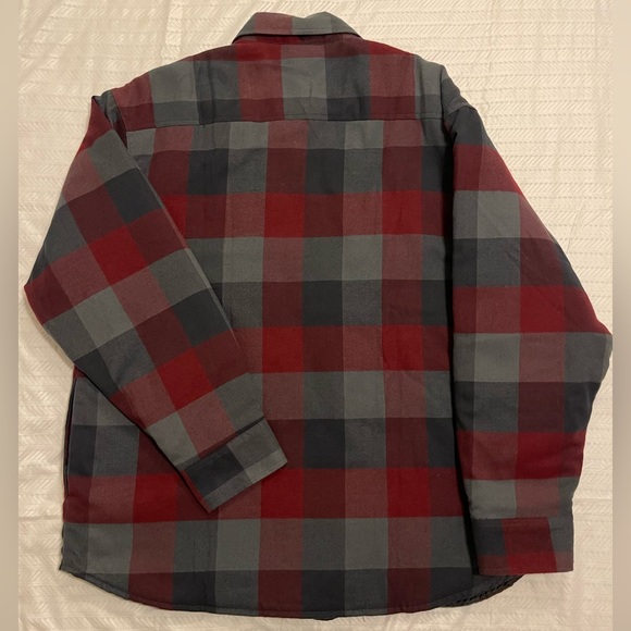 YAGO Men's Quilted Lining Button Up Plaid Flannel Shirt Jacket with Side Pockets - Picture 3 of 5